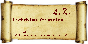 Lichtblau Krisztina névjegykártya